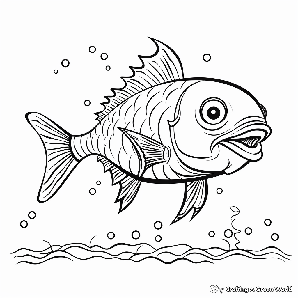 Slippery fish coloring pages