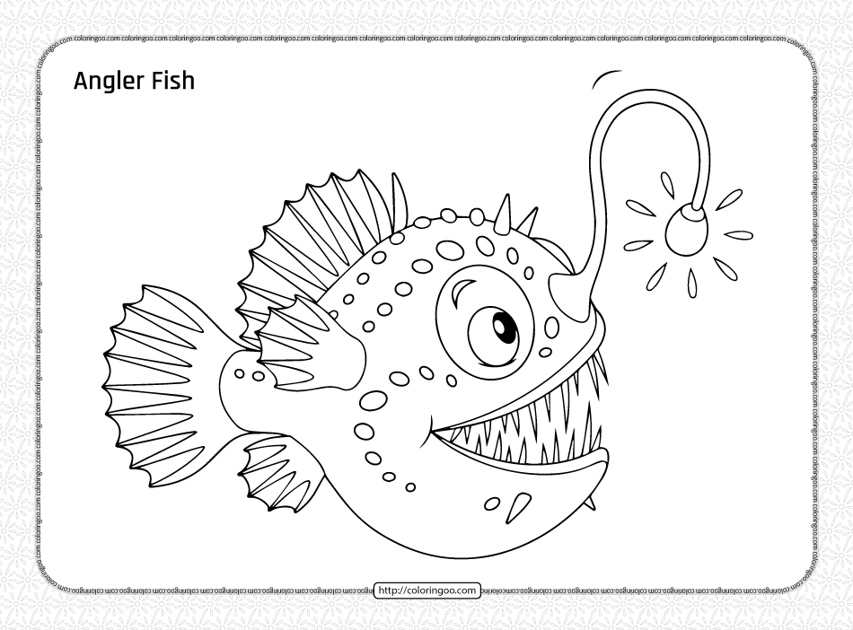 Free printable angler fish coloring page fish coloring page angler fish drawing coloring pages