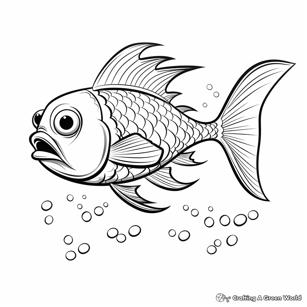 Slippery fish coloring pages