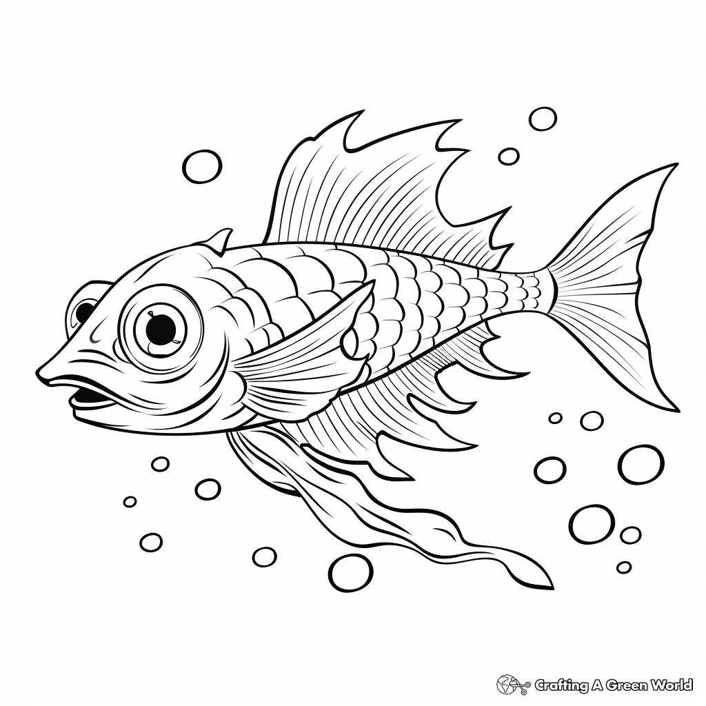 Slippery fish coloring pages