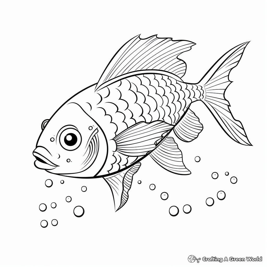 Slippery fish coloring pages