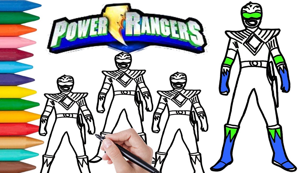 Green ranger power rangers coloring page