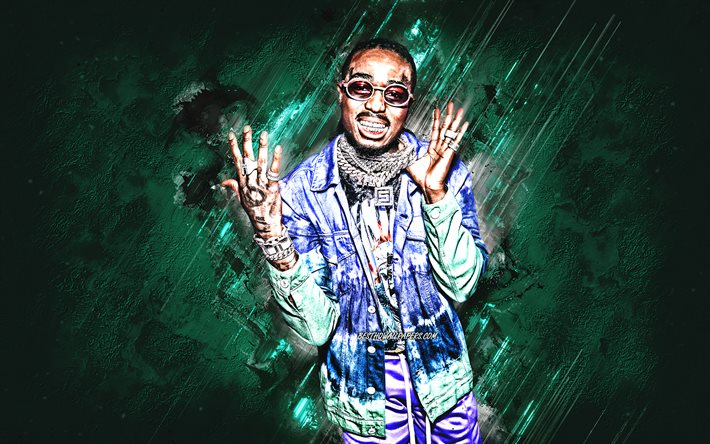 Download wallpapers quavo american rapper portrait green stone background quavious keyate marshall for desktop free pictures for desktop free