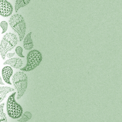 Scrapbook paper design with green paisley free printable papercraft templates