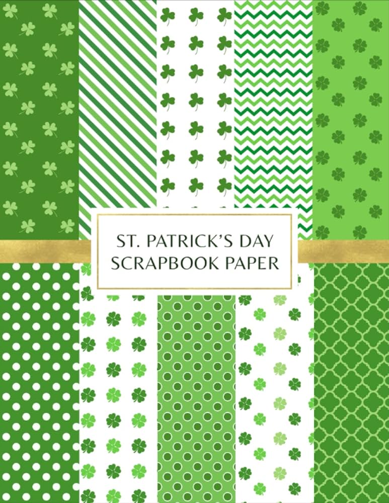 St patricks day scrapbook paper decorative craft pages for card making and diy projects