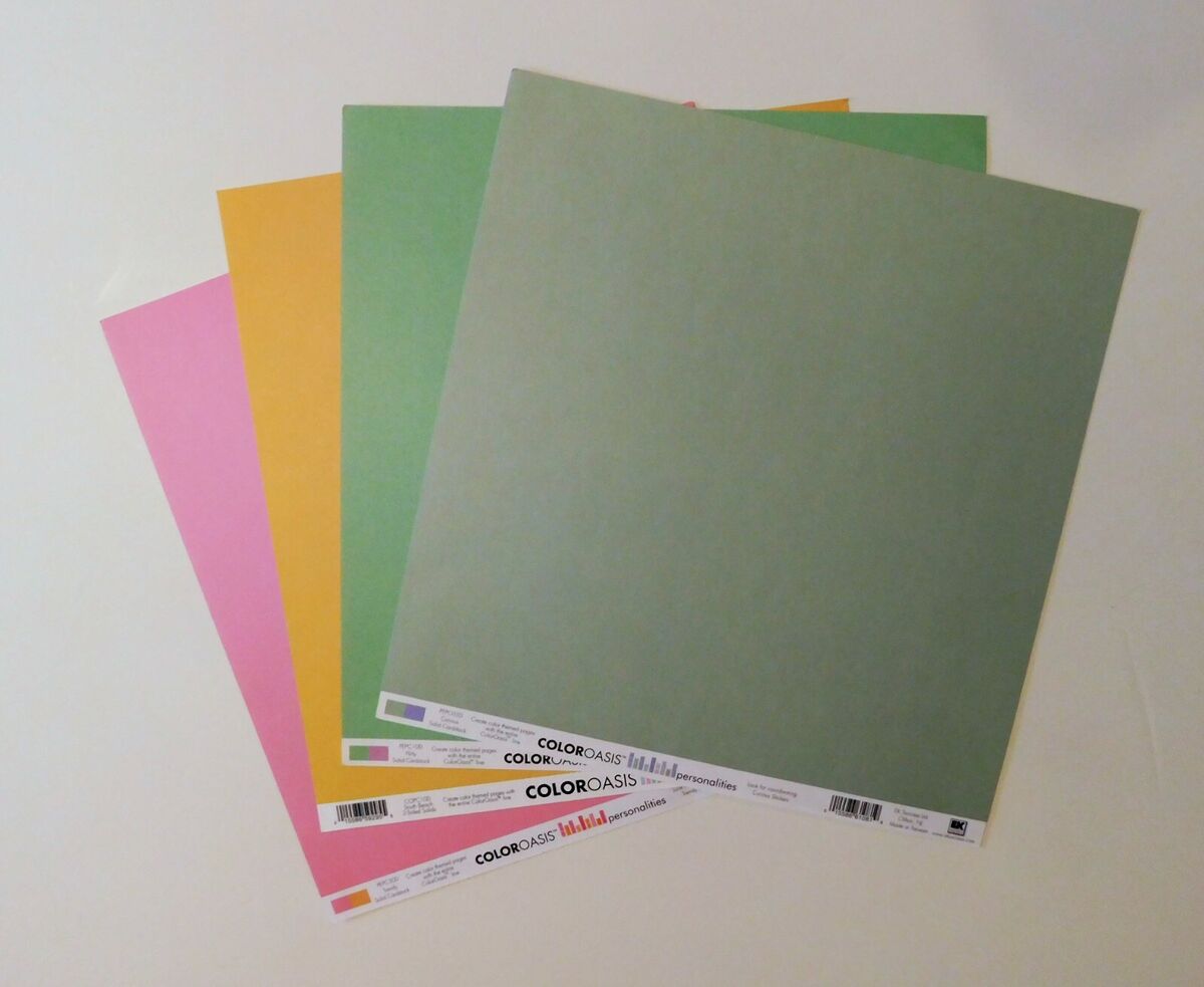 Color oasis scrapbook paper pgs x multi color solid cardstock junk journal