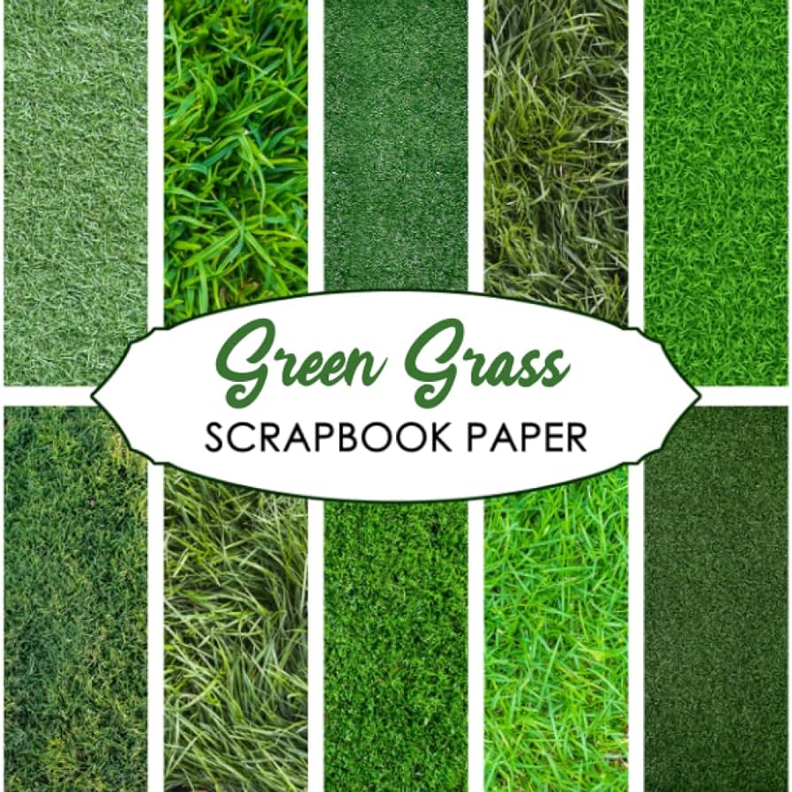 Green grass scrapbook paper double sided sheets x for scrapbooking mixed media art junk journals crafting projects origami and more premium lor editions rekiagreengrass books