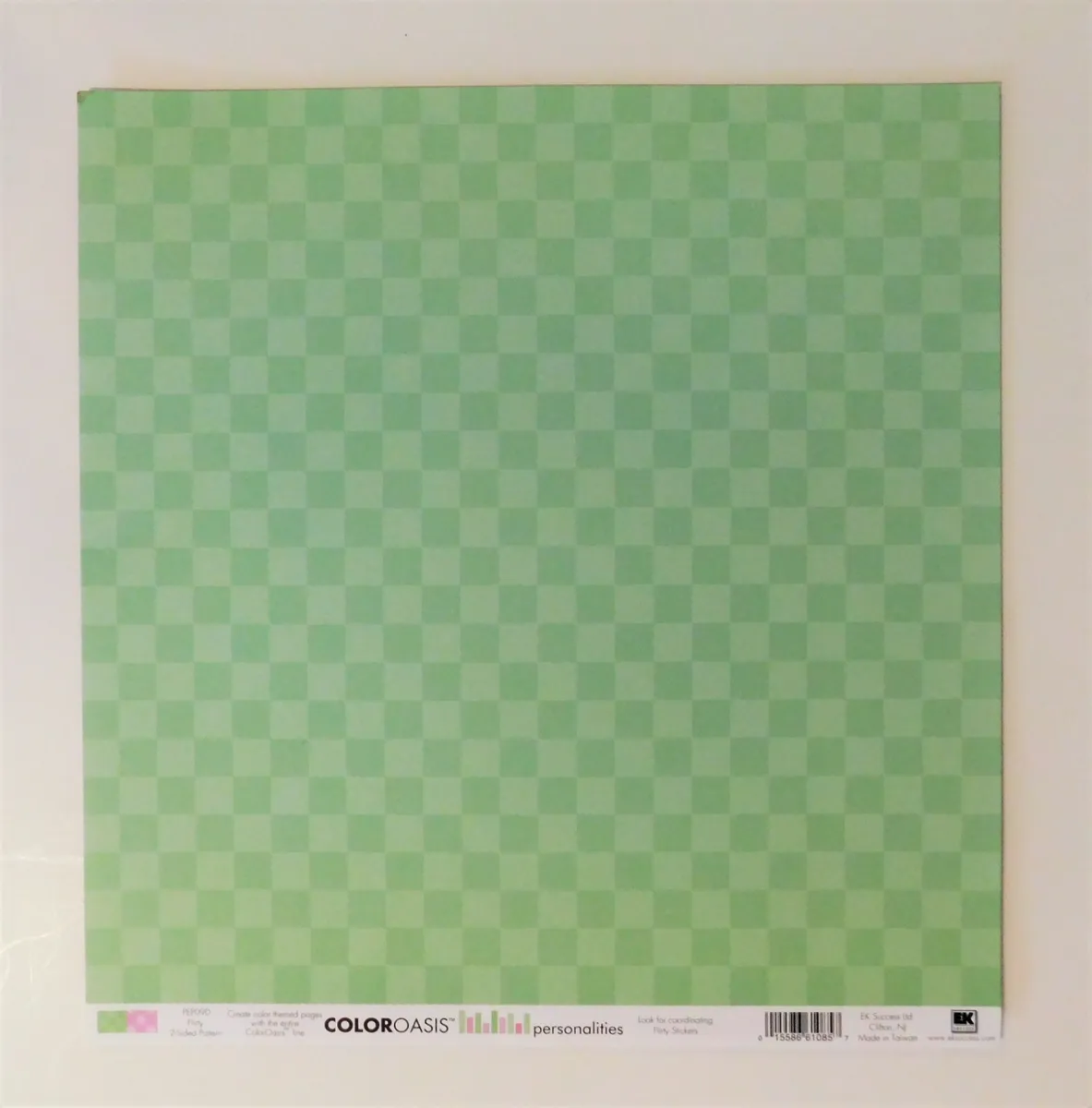 Color oasis scrapbook paper pgs x green squares pink diagonal cardstock ek