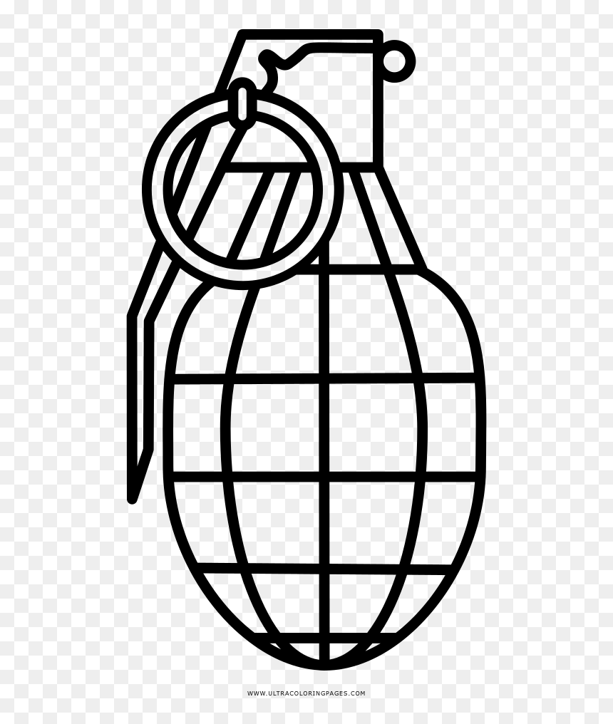 Hand grenade coloring page