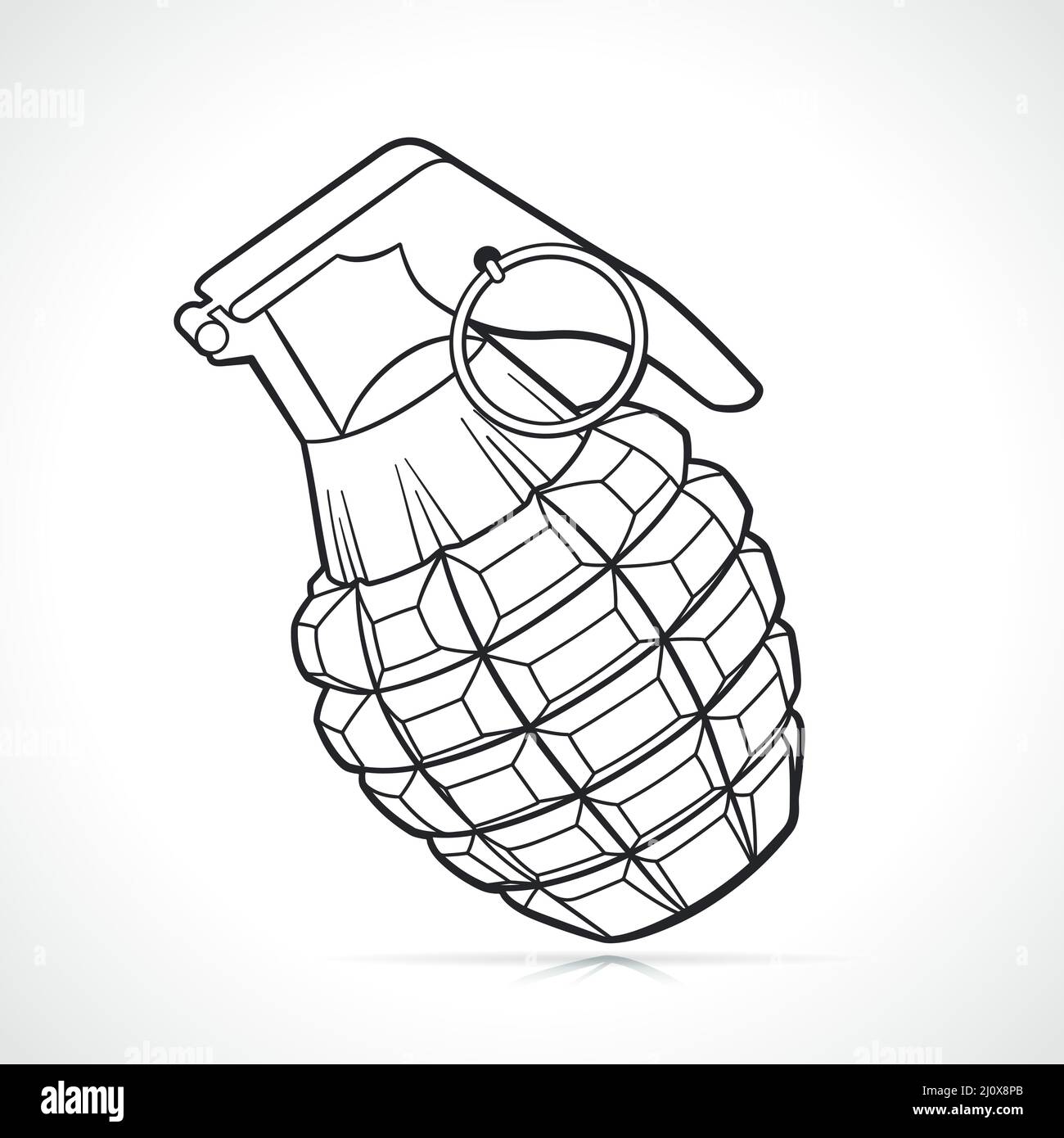 Hand grenade black and white isolated illustration stock vector image art