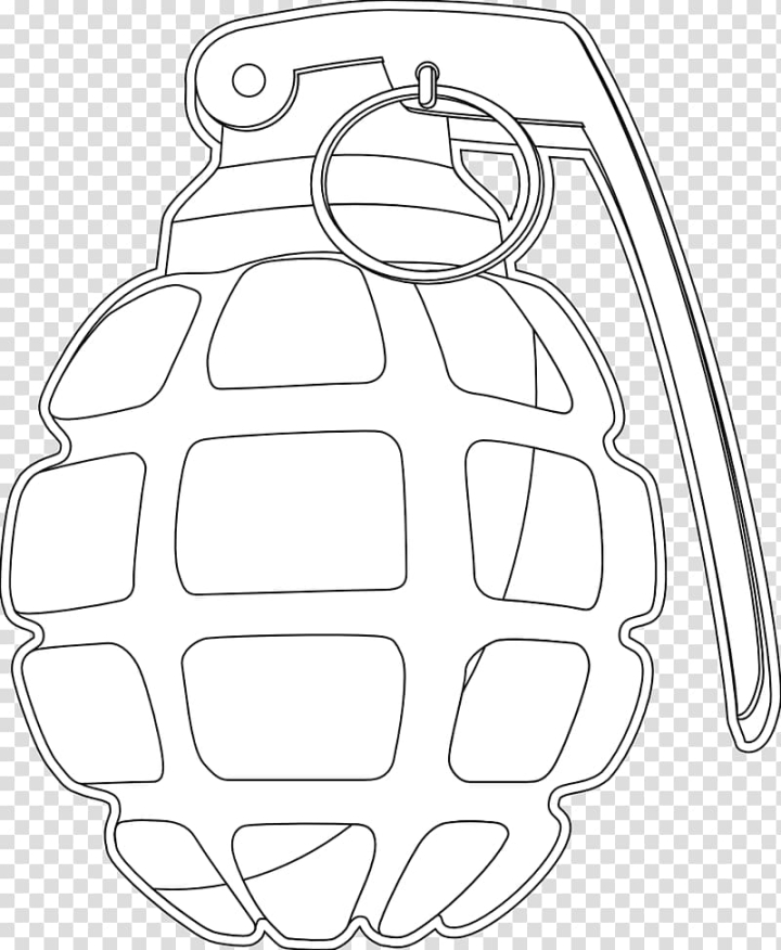 Free coloring book grenade line art grenade transparent background png clipart