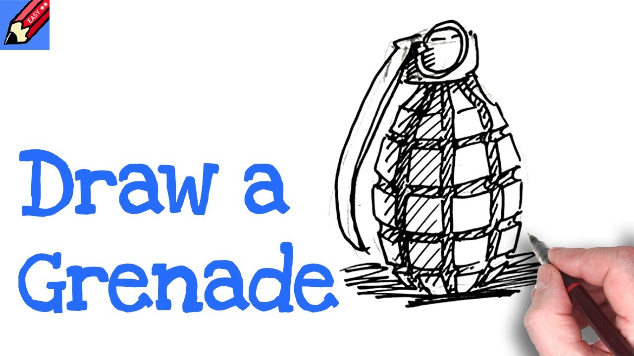 How to draw a hand grenade real easy