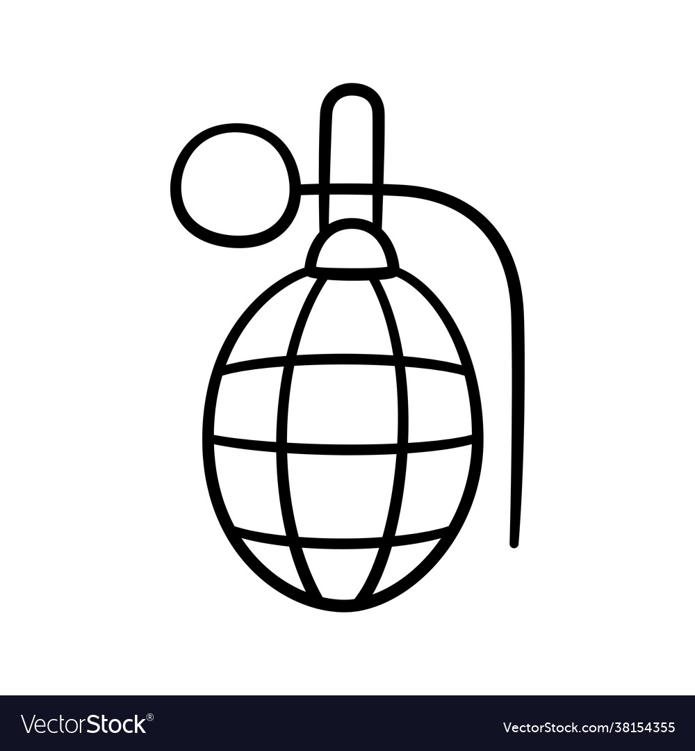 Doodle hand bat grenade children drawing vector image