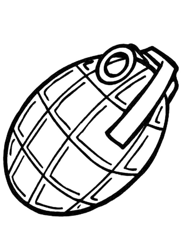 Hand grenade coloring page