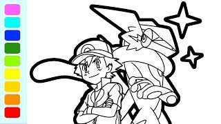 Pokemon coloring ash and greninja coloring book pages i colouring videos for kids