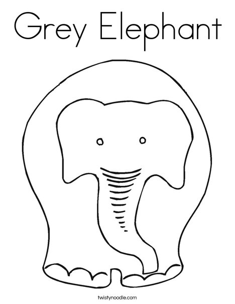 Grey elephant coloring page