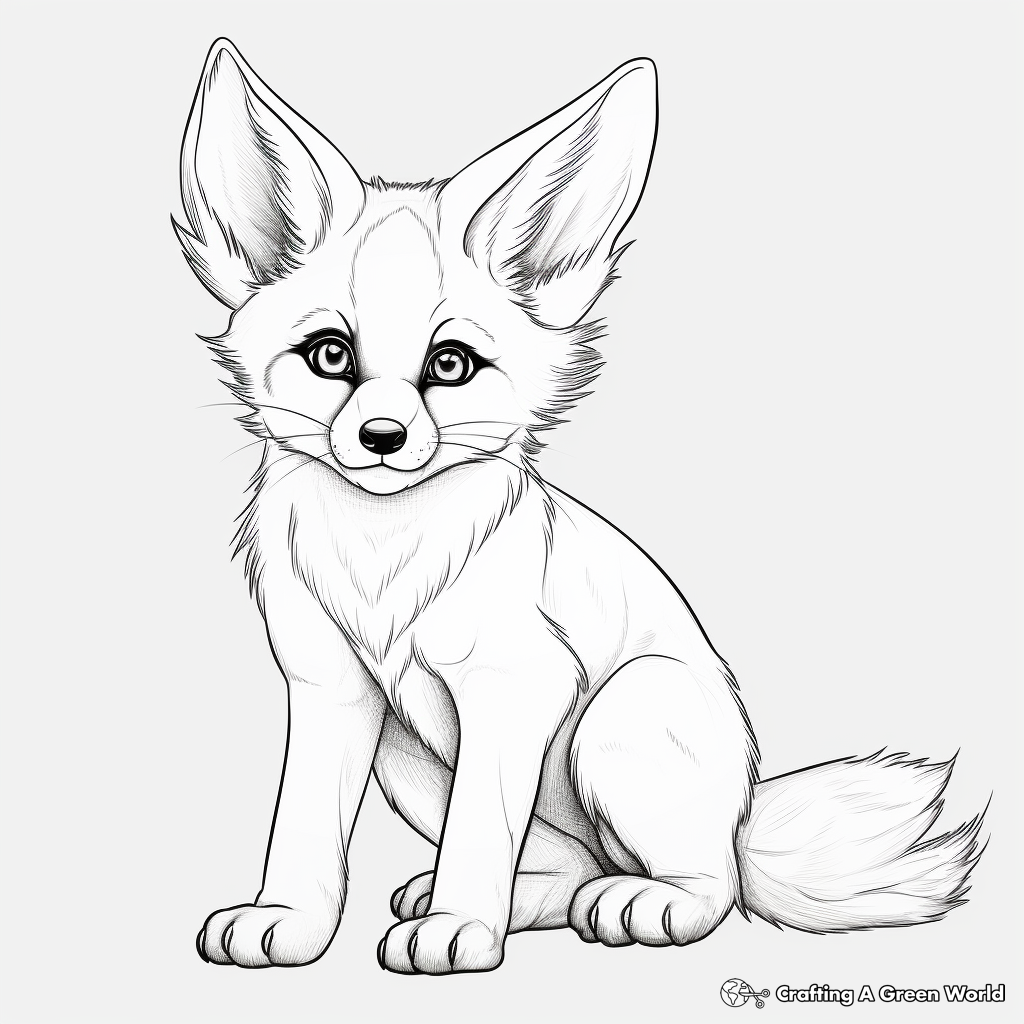 Realistic fox coloring pages