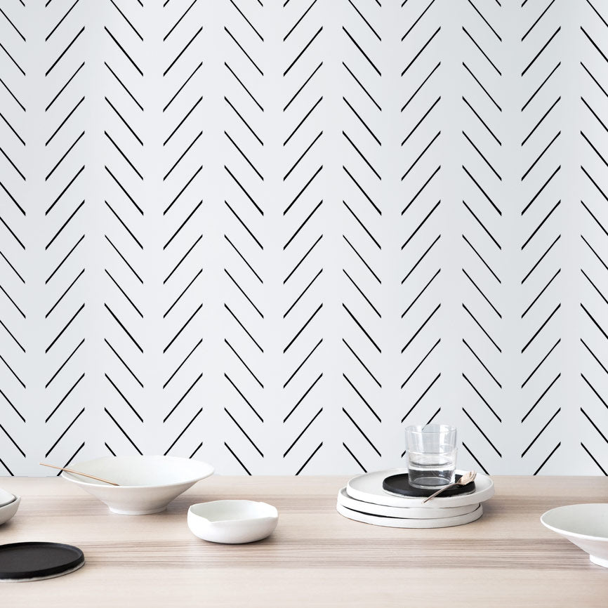 grey herringbone wallpaper