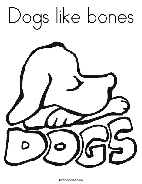 Dogs like bones coloring page