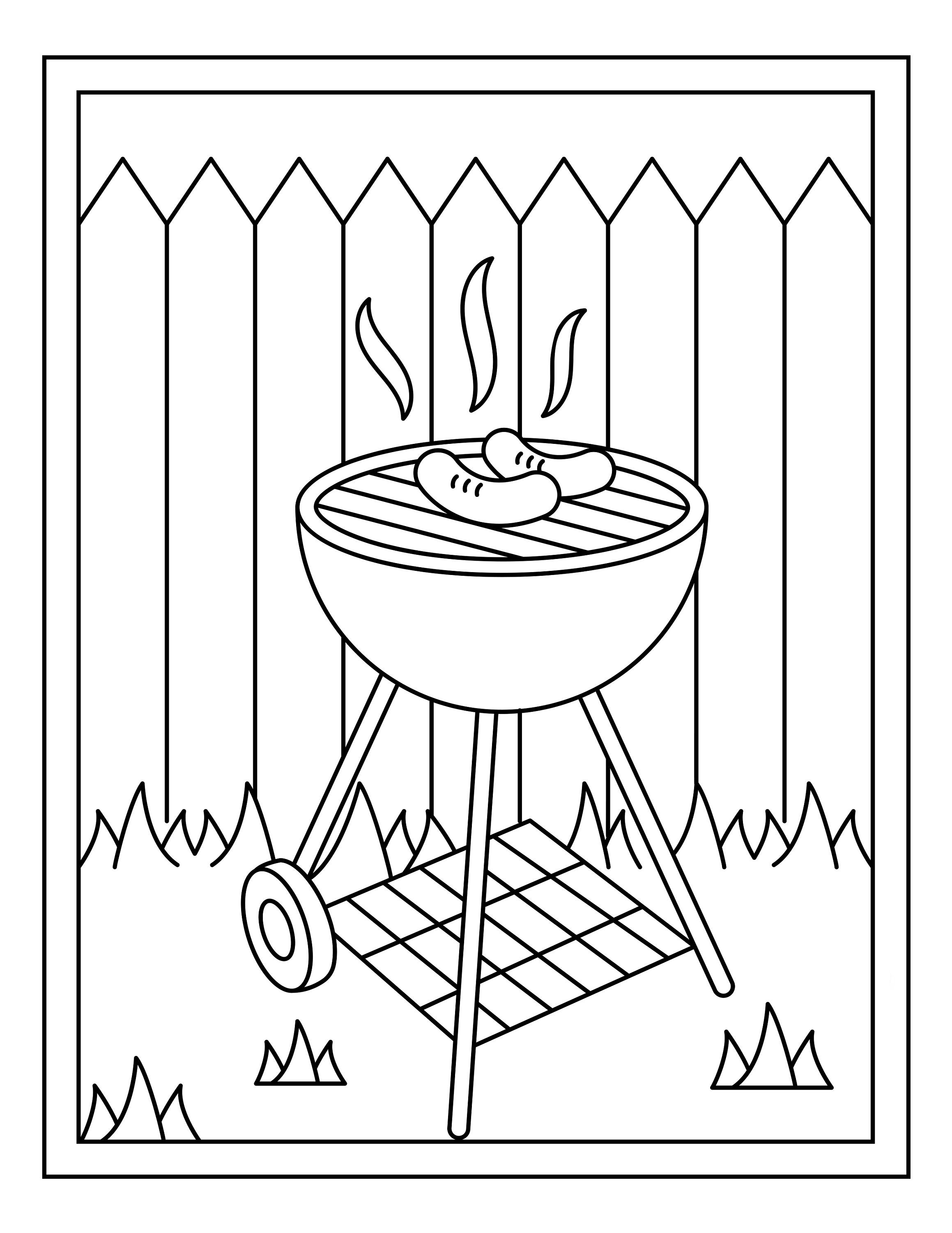 Barbeque coloring sheets