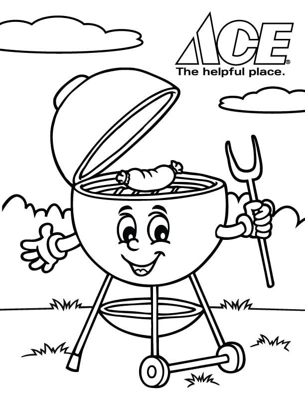 Free neighborhood bbq fest coloring page