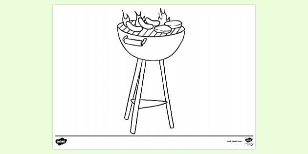 Bbq grill colouring ks colouring sheets