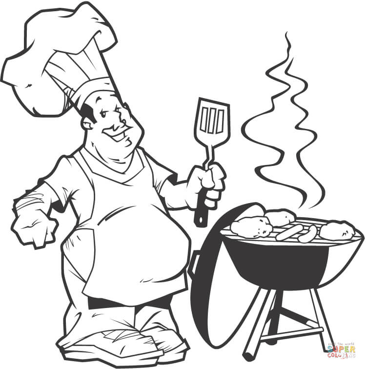 Barbeque coloring page free printable coloring pages