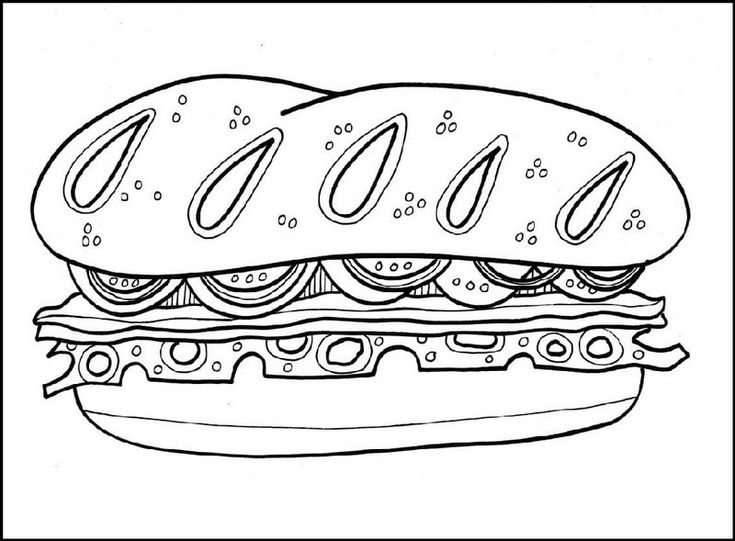 Favorite sandwich coloring page food coloring pages coloring pages coloring book pages