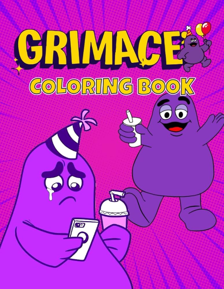 Grimace coloring book coloring pages for kids teens adults with beautiful and exclusive illustrations for your creativity create masterpieces new cole vania books