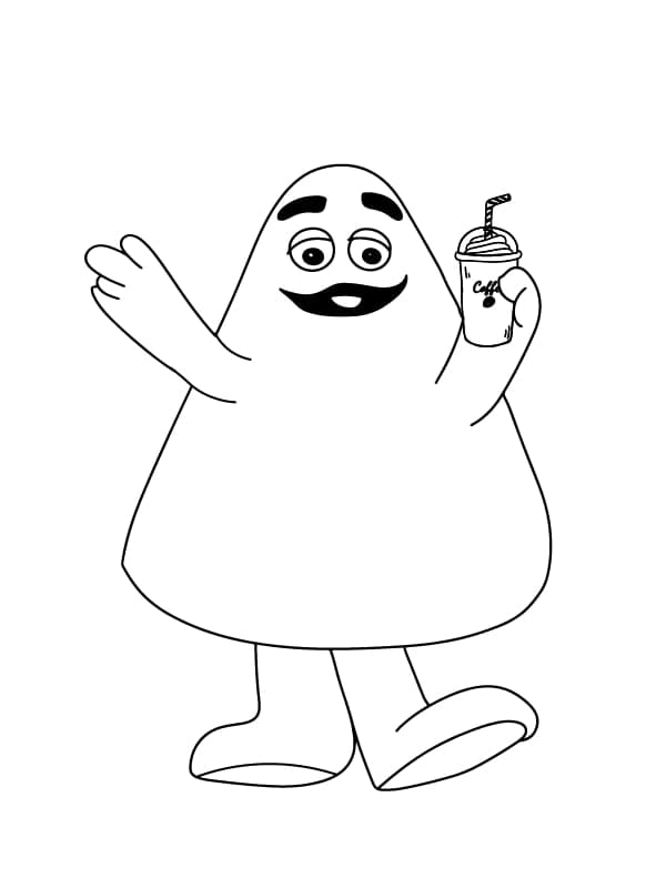 Free printable grimace coloring page