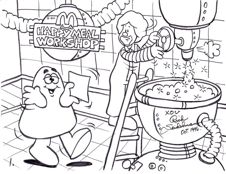 Looks like grimace has written a poem about the happy meal workshop and is eager to share it with ronald mcdâ coloring pages coloring book pages coloring books