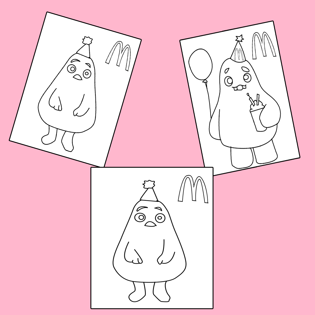 Grimace shake coloring pages kids printable coloring sheet i