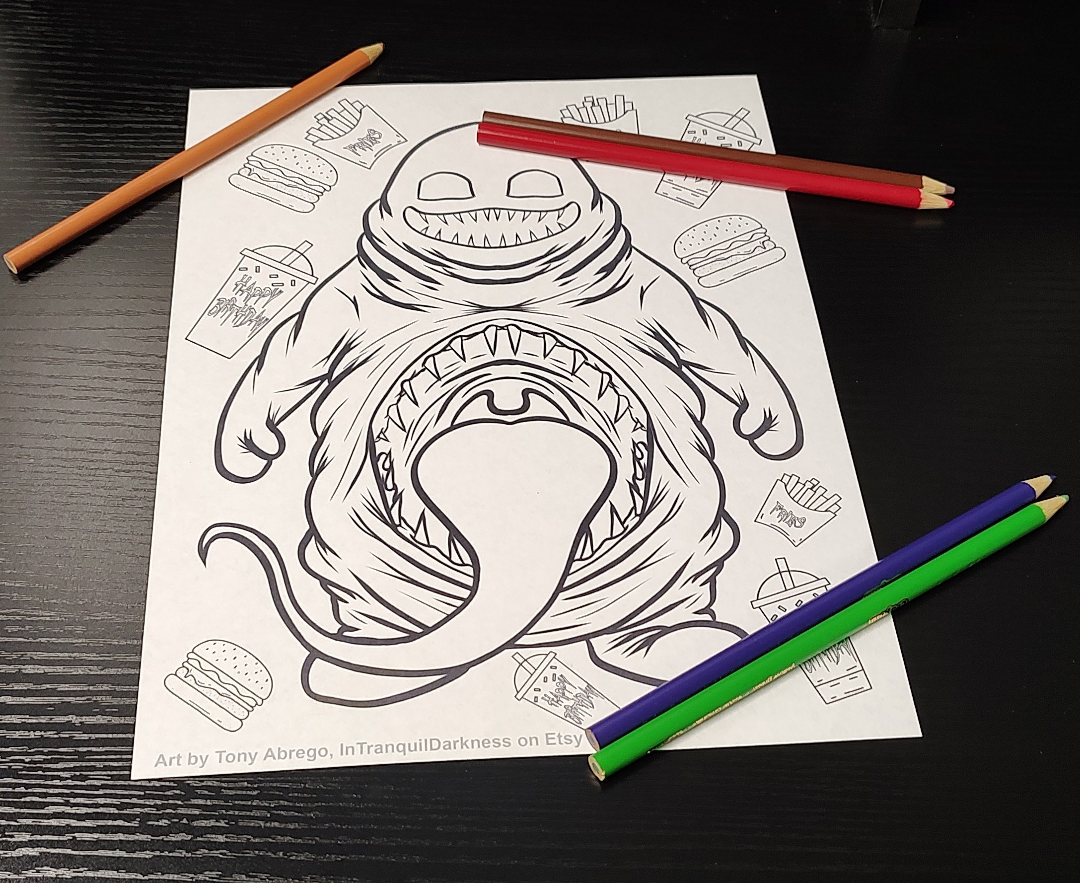 Printable grimace coloring page instant download grimace