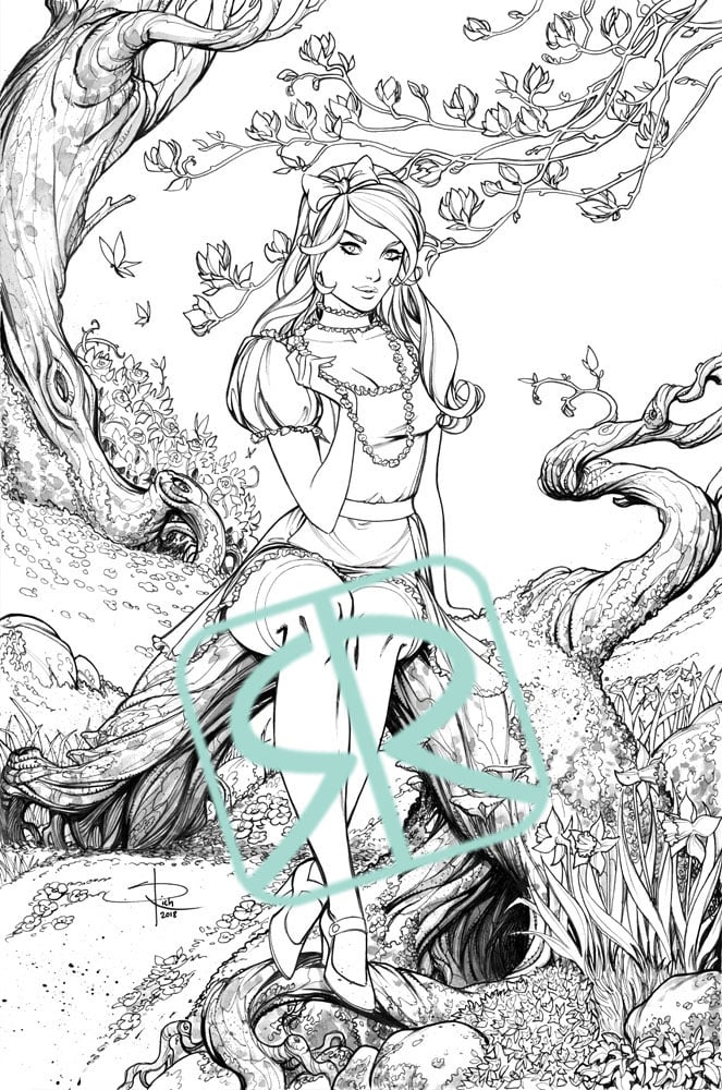 Grimm fairy tales coloring page set