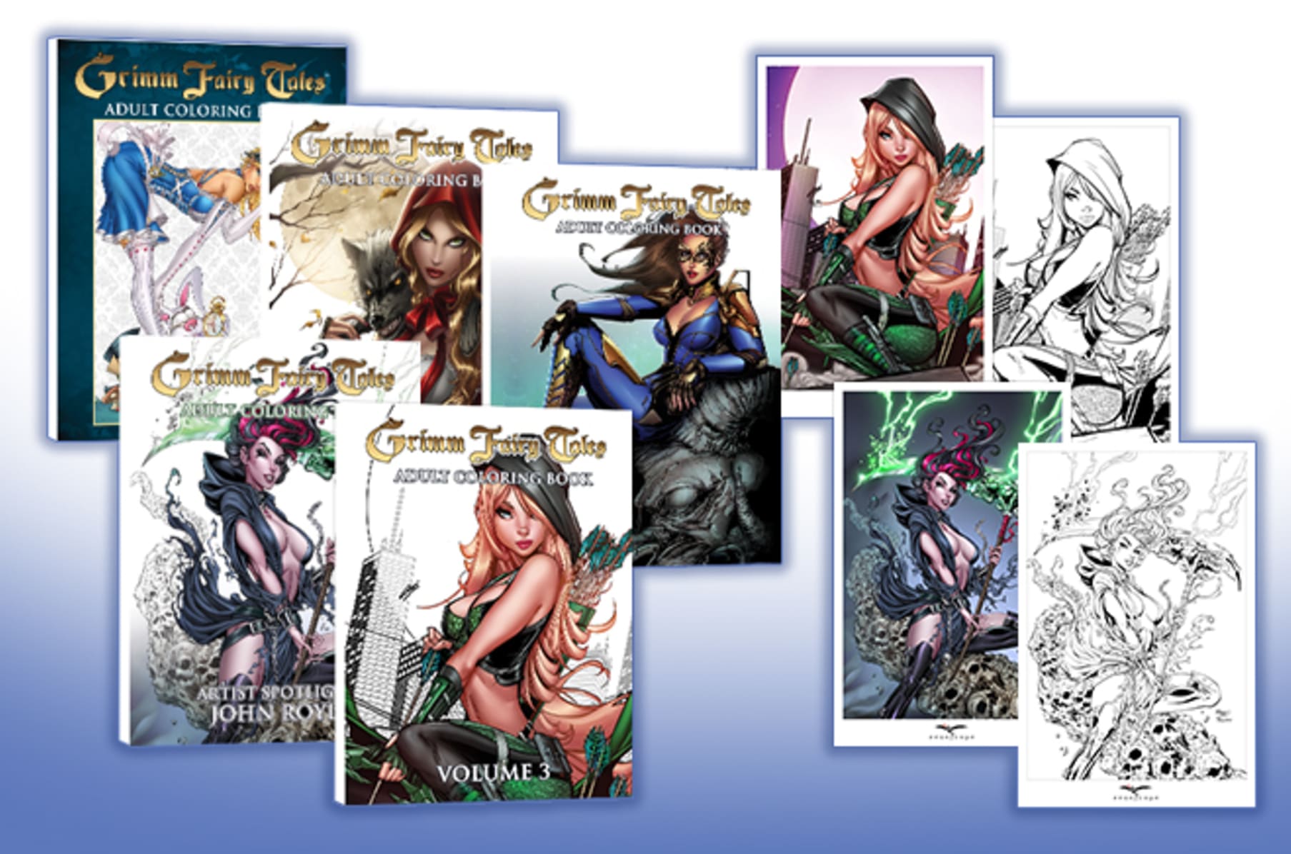 Two new grimm fairy tales adult coloring books