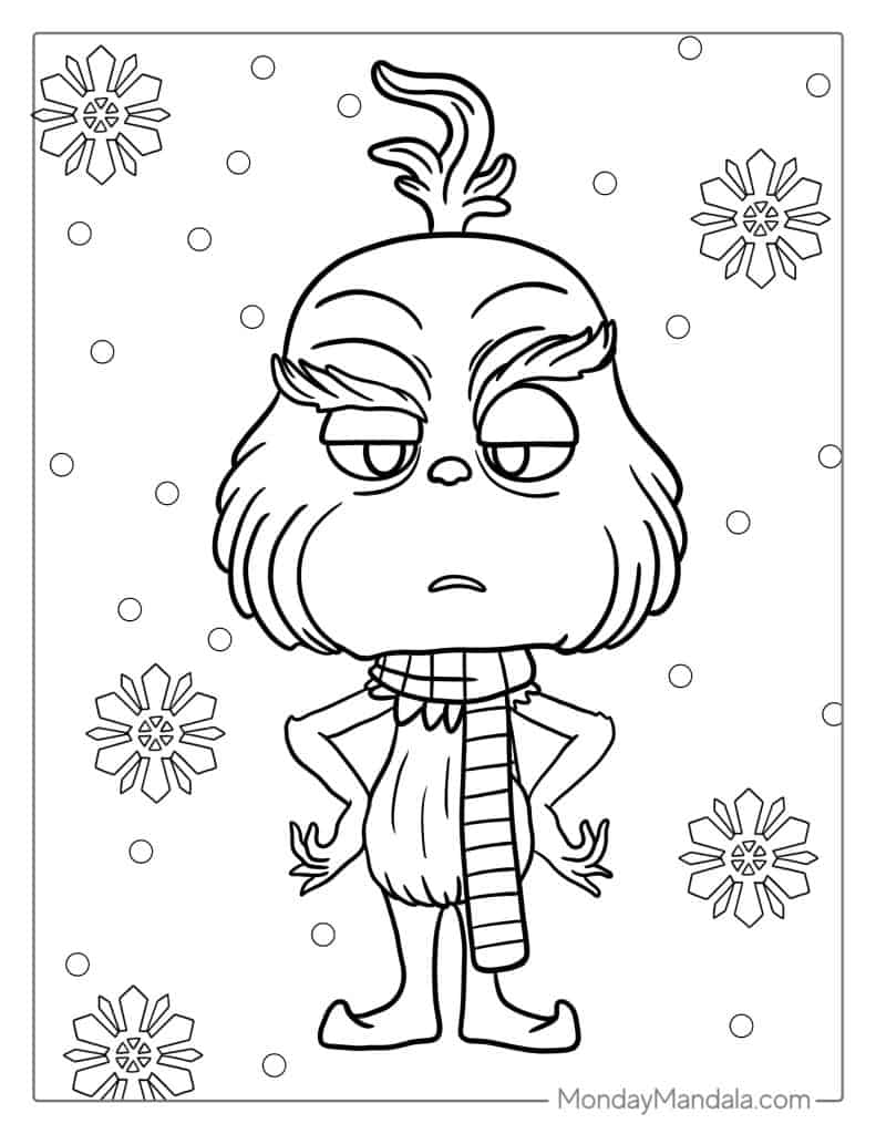 Grinch coloring pages free pdf printables