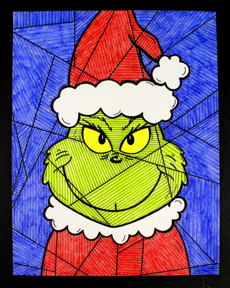 Free printable the grinch coloring page