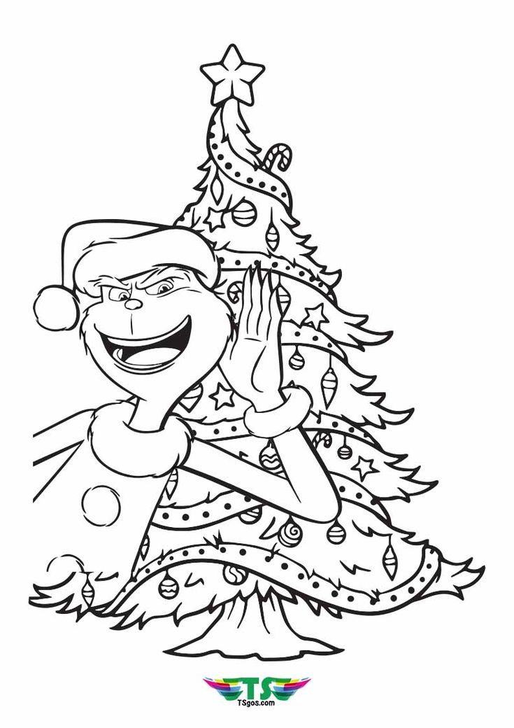 Printable free grinch coloring page for kids christmas edition grinch coloring pages christmas tree coloring page monster truck coloring pages