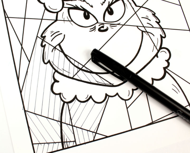 Free printable the grinch coloring page