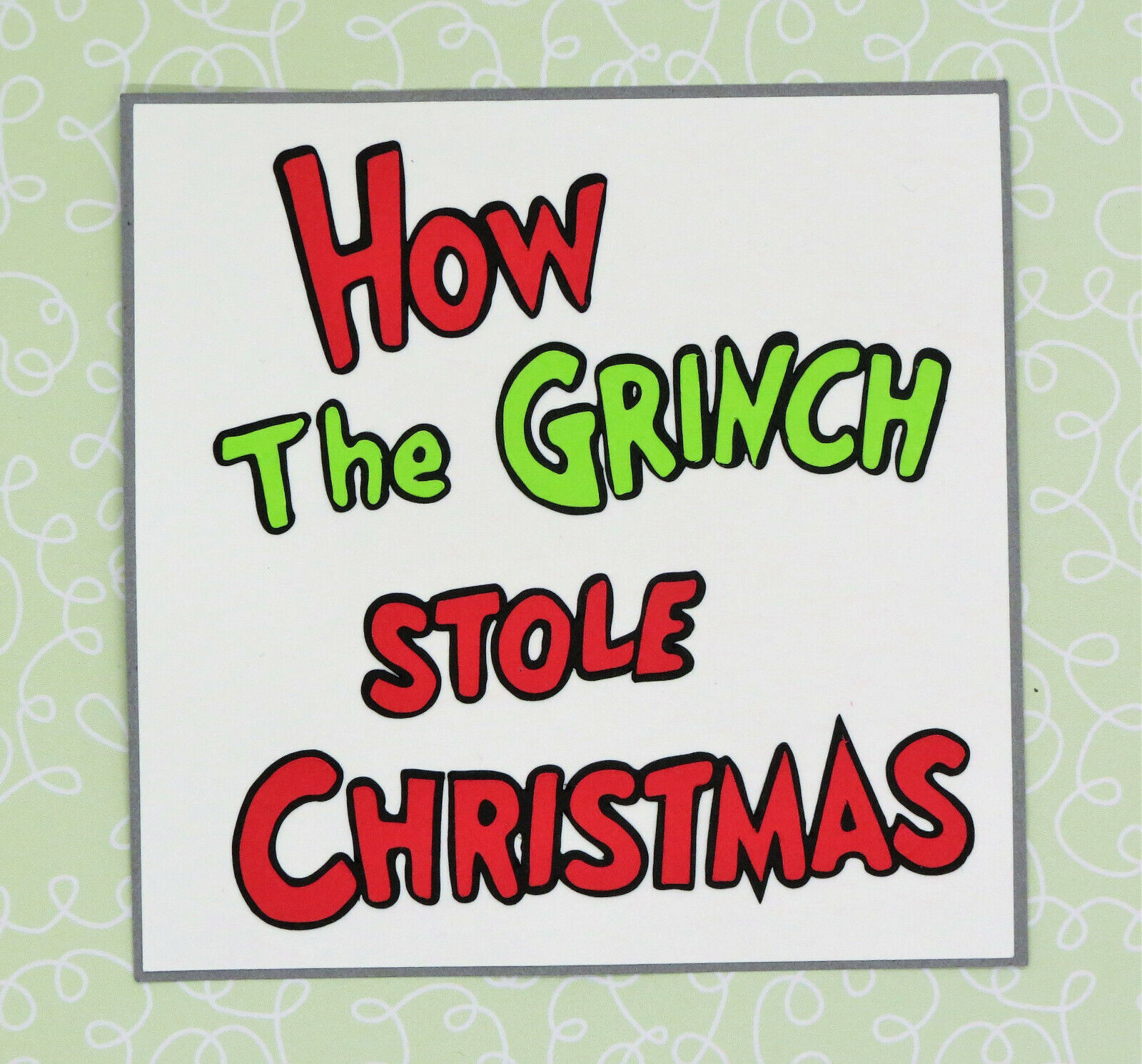 How the grinch stole christmas title paper die cut paper scrapbook embellishment