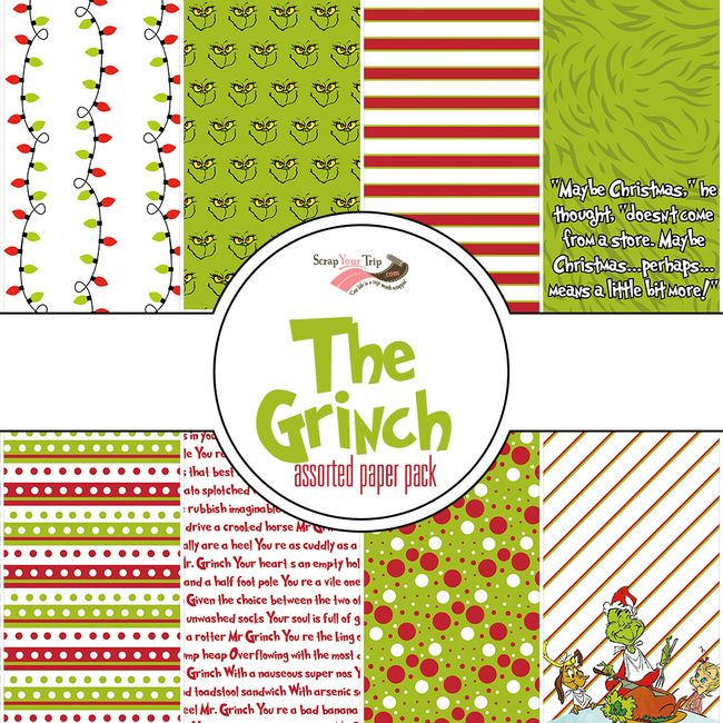 The grinch assorted x paper pack