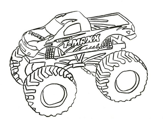 Monster truck coloring pages team colors