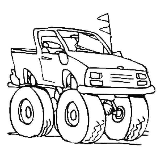 Monster truck coloring pages team colors