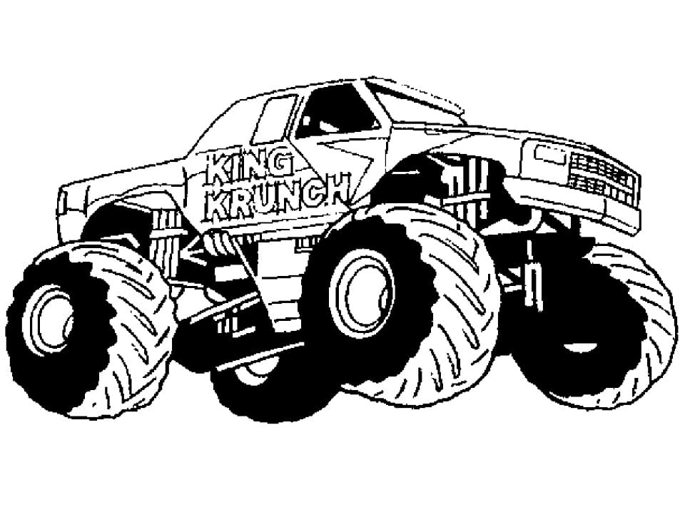 King krunch monster truck coloring page