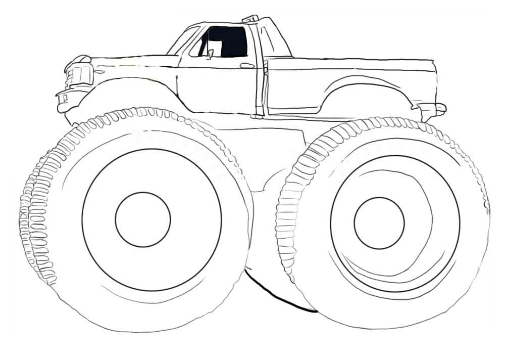 Grinder monster truck coloring page