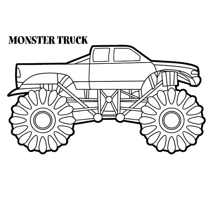 Grinder monster truck coloring page