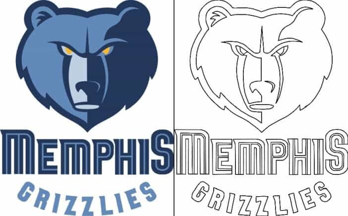 Memphis grizzlies logo with a sample coloring page