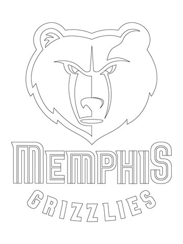 Memphis grizzlies logo coloring page free printable coloring pages