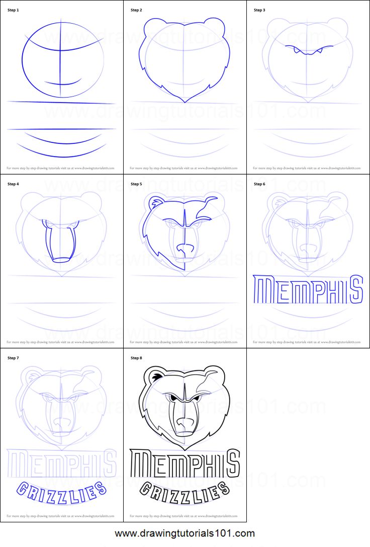 How to draw memphis grizzlies logo printable step by step drawing sheet drawingtutorials memphis grizzlies drawing sheet drawings