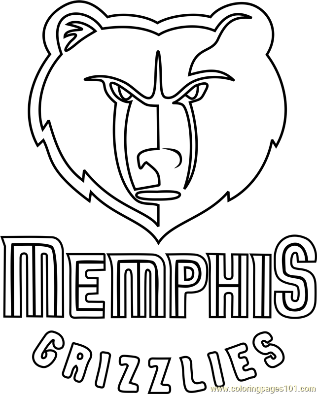 Memphis grizzlies coloring page for kids